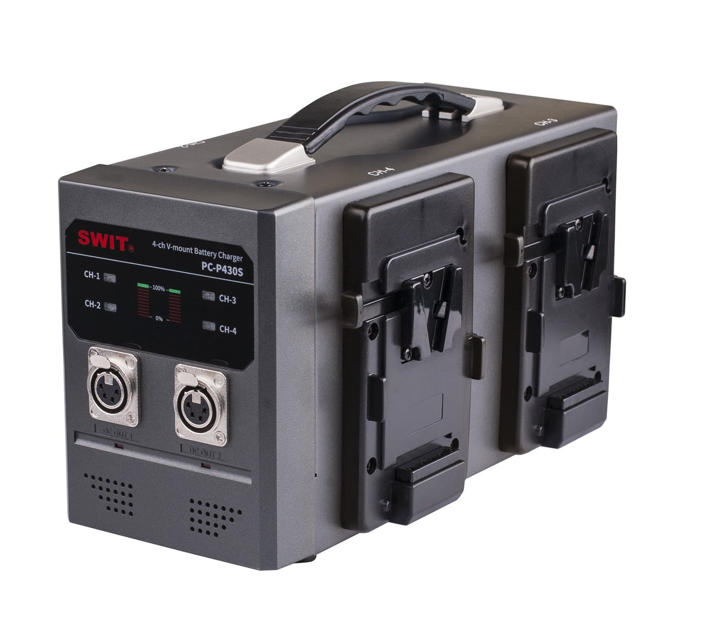 SWIT PC-P430S | 4ch x 3A Fast Simultaneous Charger with 2-XLR DC out, V-Mount