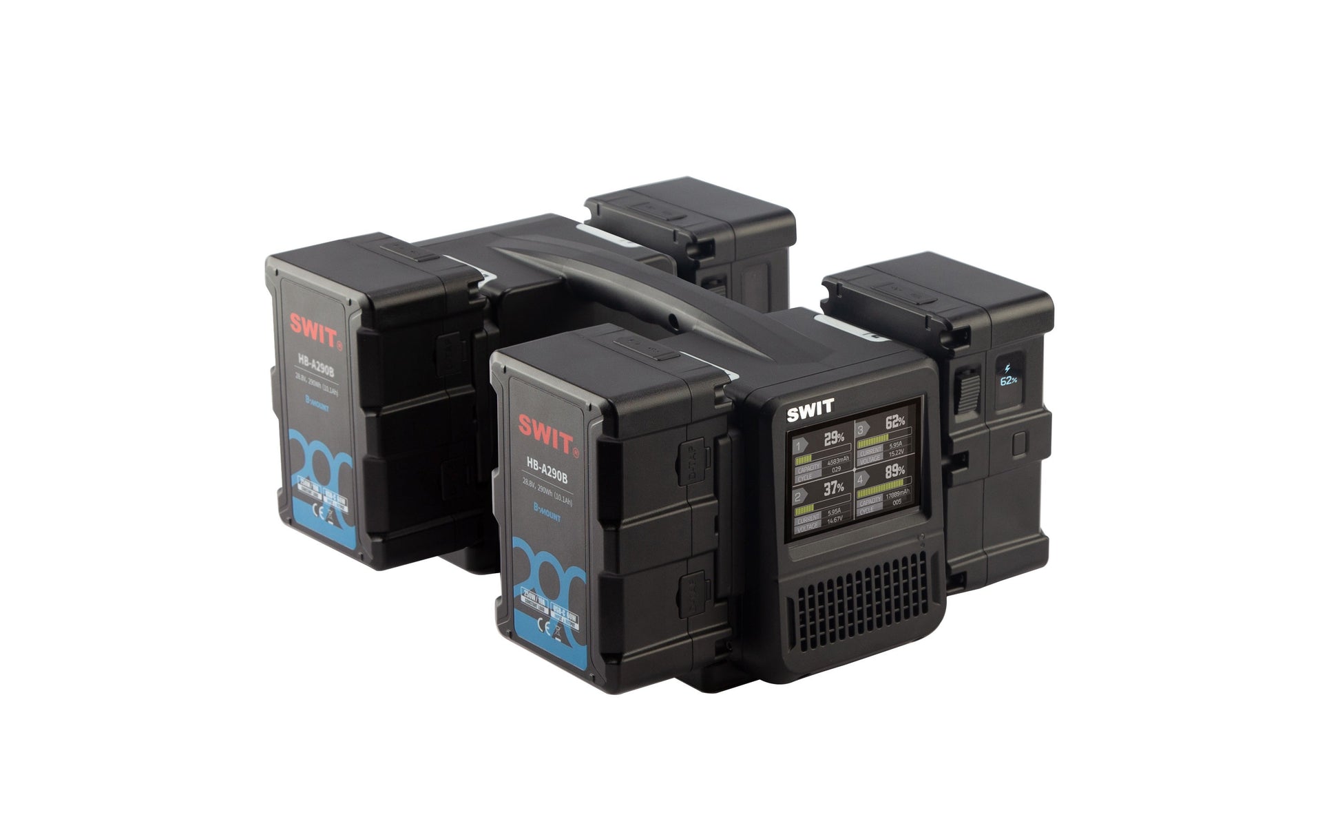 SWIT PC-P461B | 4ch x max 6A Top Fast Simultaneous 28V/14V Charger, B-mount