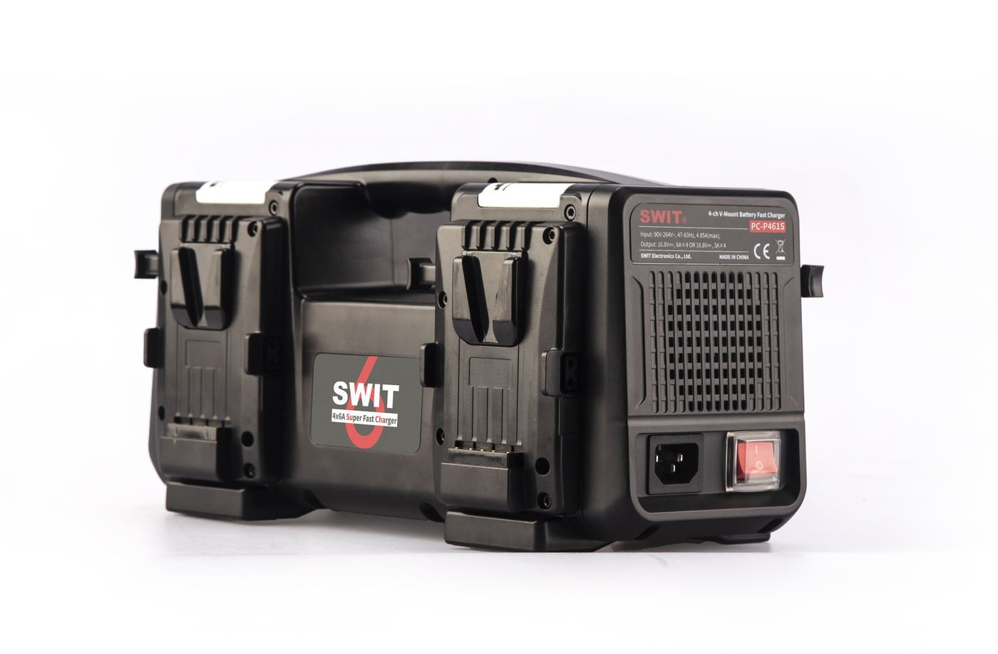 SWIT PC-P461S | 4ch x max 6A Top Fast Simultaneous 14V/28V Charger, V-Mount