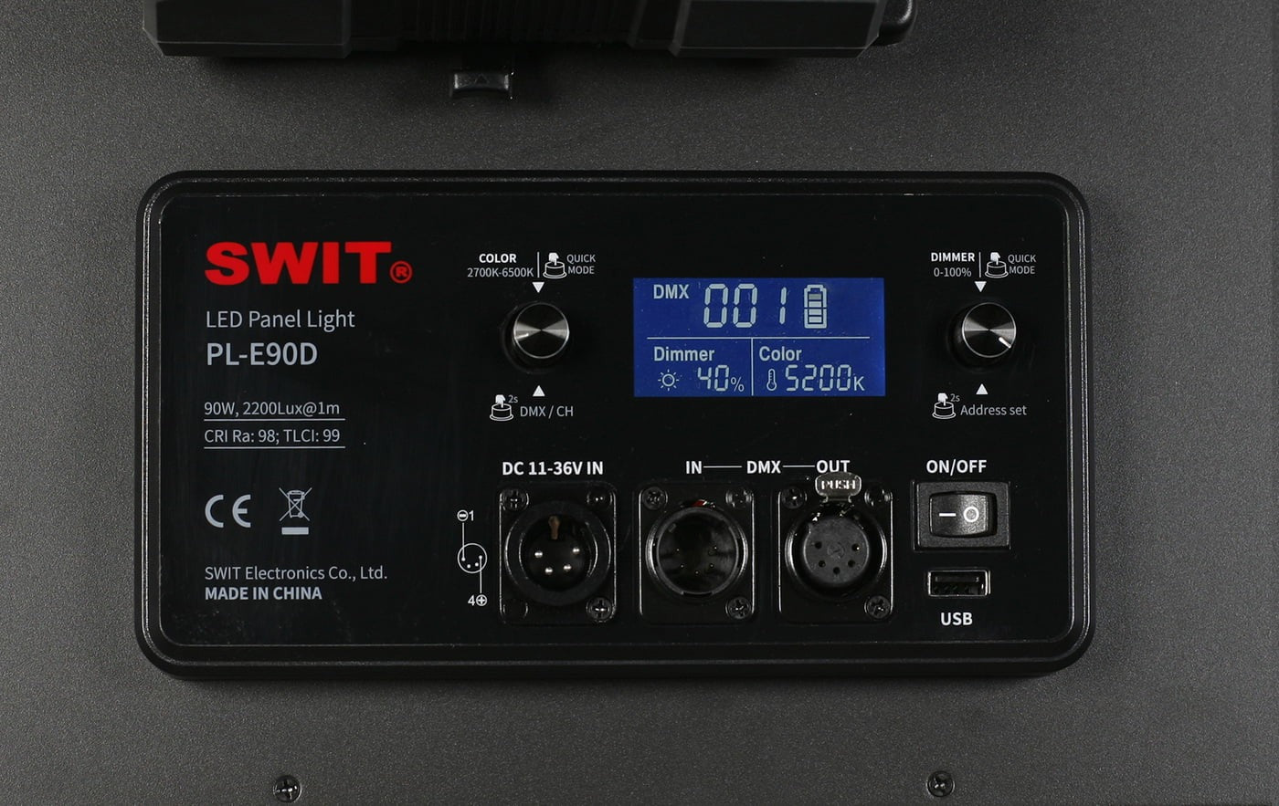 SWIT PL-E90D | 3rd Generation Natural-Born-Soft TLCI-99 90W LED Panel Light, ultra slim, SWIT patent, V-Mount, DMX, SWIT Free Design for Lighting Studios