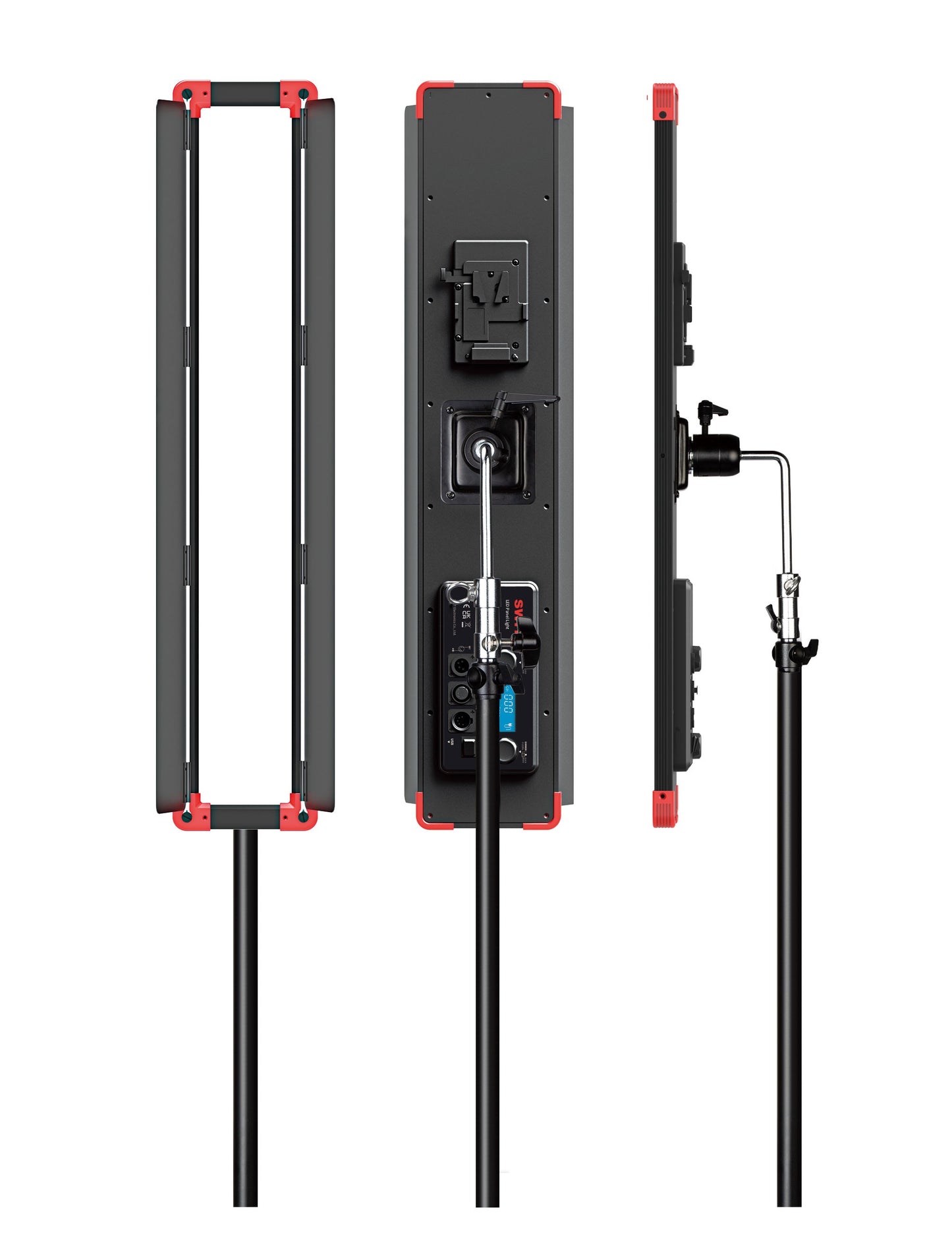 SWIT PL-E90L | 8:1 Bi-color Panel Light with bag and Gooseneck Light Stand Connector, 2.1cm ultra slim and 2kg weight, Natural-Born-Soft by SWIT patent, 90W Professional SMD-LED, V-Mount, DMX
