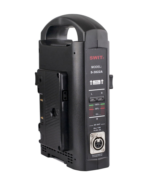SWIT S-3822A | 2chx3A Fast Simultaneous Charger, adaptor out, Gold-mount. ---Over 1 months LeadTime if no stock