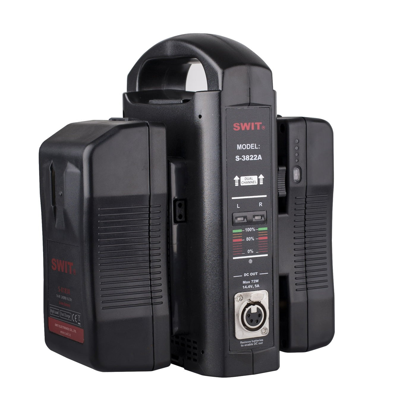 SWIT S-3822A | 2chx3A Fast Simultaneous Charger, adaptor out, Gold-mount. ---Over 1 months LeadTime if no stock