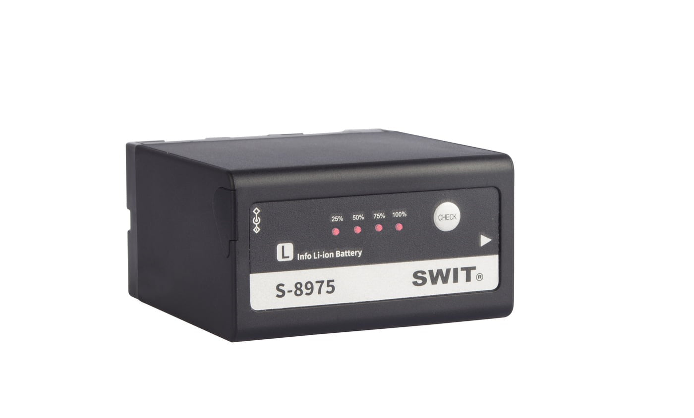 SWIT S-8975 | 75Wh/10.4Ah NP-F-type (Sony L-series) DV battery with DC-pole in/output