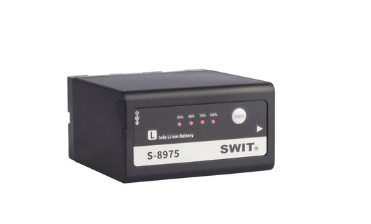 SWIT S-8975 | 75Wh/10.4Ah NP-F-type (Sony L-series) DV battery with DC-pole in/output