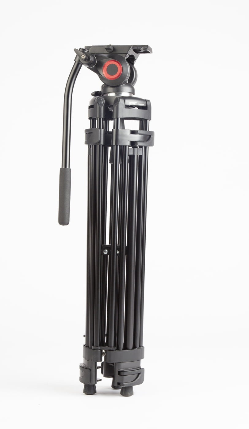 SWIT TOWER100 | Aluminum Camera Tripod KIT, with SWIT TH100A Fluid Video Head, Mid-level Spreader, 10kg Payload, Soft Bag