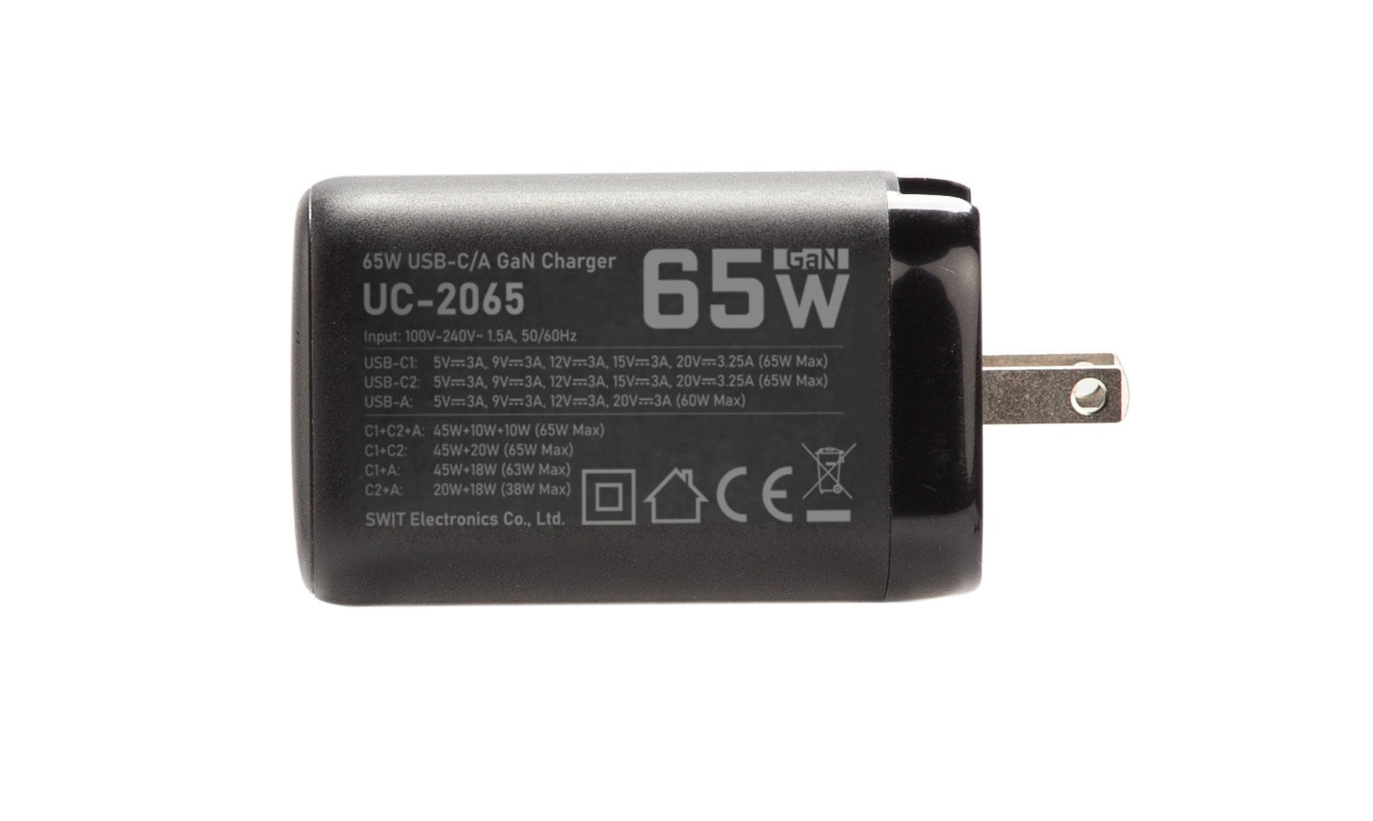 SWIT UC-2065 | 2xUSB-C + 1x USB-A 65W Fast USB-C Charger