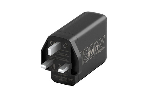 SWIT UC-2120U | 120W 2xUSB-C and 2xUSB-A Simultaneous PD-compatible GaN Charger, UK plug