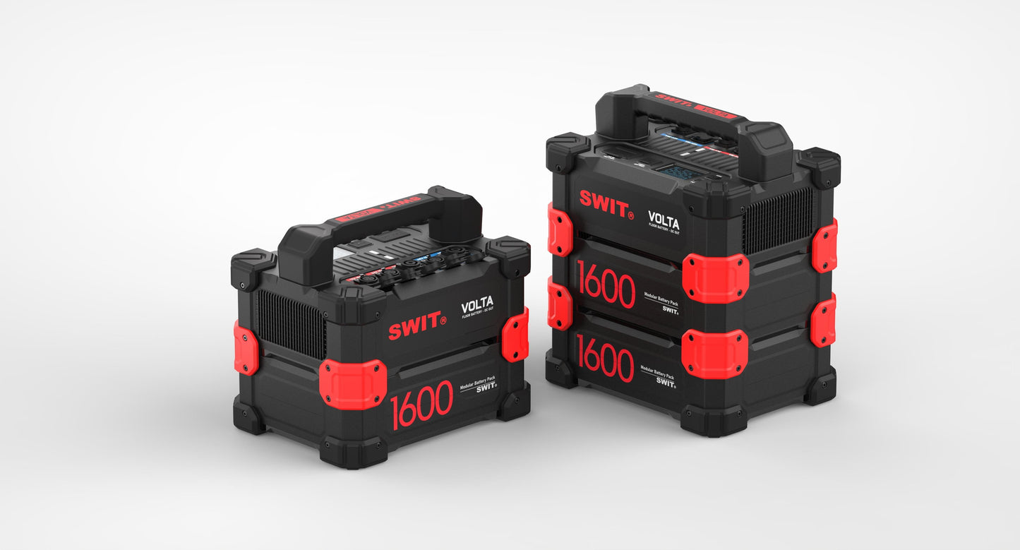 SWIT VOLTA-DC1600 | 1600Wh 1200W DC Professional Robust Modular Floor Battery KIT with 2x48V+2x24V+12V+USB-C, and fast AC/Solar charging