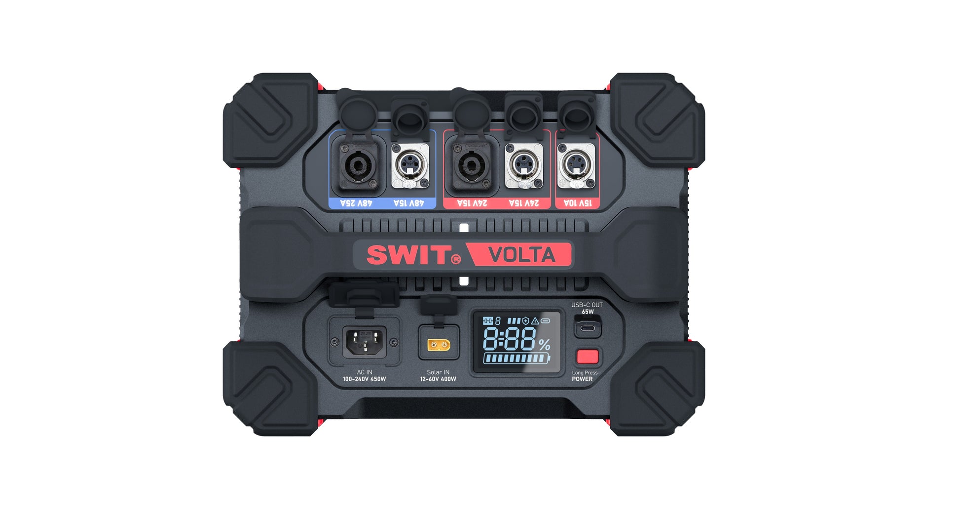 SWIT VOLTA-DC1600 | 1600Wh 1200W DC Professional Robust Modular Floor Battery KIT with 2x48V+2x24V+12V+USB-C, and fast AC/Solar charging