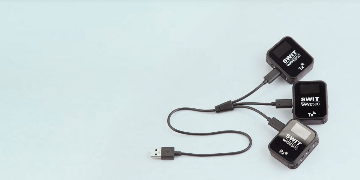 SWIT WAVE500 | Dual Channel Wireless Microphone 500feet with Screen, 2Tx+1Rx