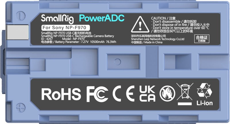SmallRig 4267 Camera Battery USB-C Rechargable NP-F970