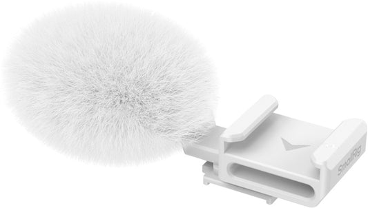 SmallRig 4734 Cold Shoe Adapter with Furry Windscreen for Sony ZV series cameras (white)