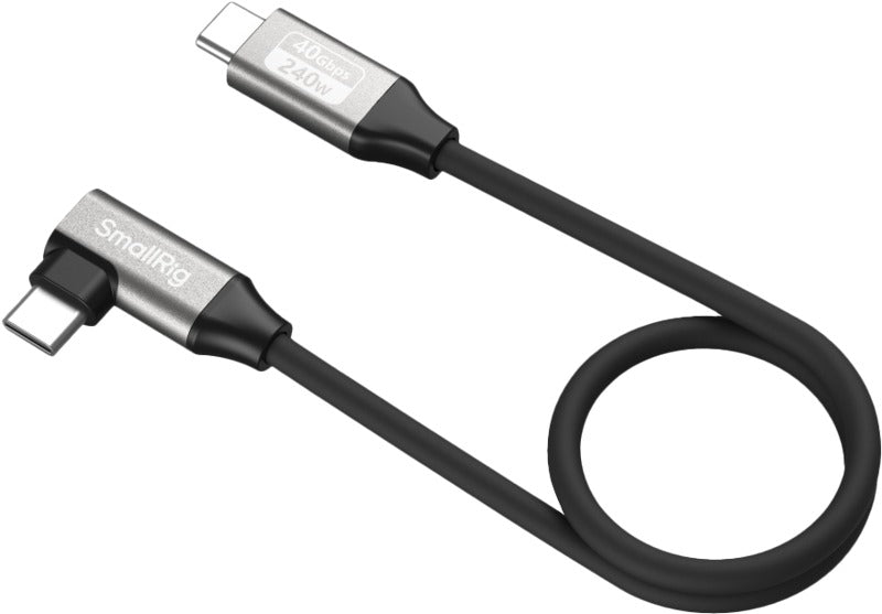 SmallRig 5075 USB-C Data Cable (Straight to Angled, 35cm (40Gbps + 240W + 8K)