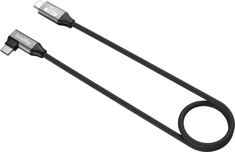 SmallRig 5076 USB-C Data Cable (Straight to Angled, 60cm (40Gbps + 240W + 8K)