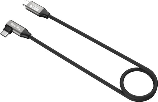 SmallRig 5076 USB-C Data Cable (Straight to Angled, 60cm (40Gbps + 240W + 8K)