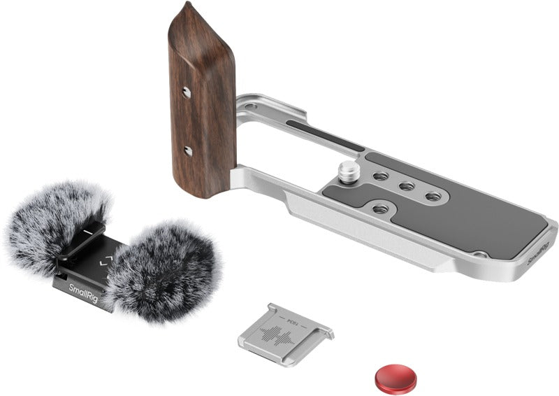 SmallRig 5261 L-Shape Mount Plate with Wooden Handle for FUJIFILM X-M5 Sliver