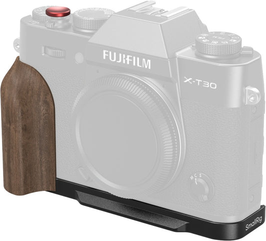 SmallRig 5666 L-Shaped Mount Plate with Wooden Handle for FUJIFILM X-T30 / T30 II / T30 III Black