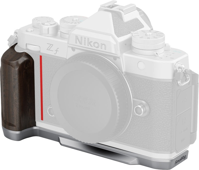 SmallRig 5707 L-Shaped Mount Plate with Wooden Handle for Nikon Z f Silver