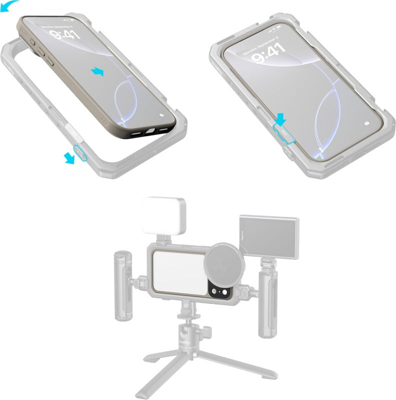 SmallRig 5791 FilMov Lightweight Photography Bumper Case for iPhone 17 Pro (Gray)