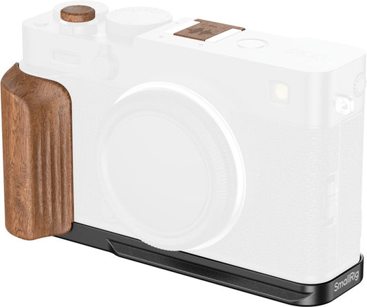 SmallRig 5985 L-Shaped Mount Plate with Wooden Handle for FUJIFILM X-E5 (Rosewood, Black)