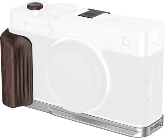 SmallRig 6236 L-Shaped Mount Plate with Wooden Handle for FUJIFILM X-E5 (Ebony, Silver)