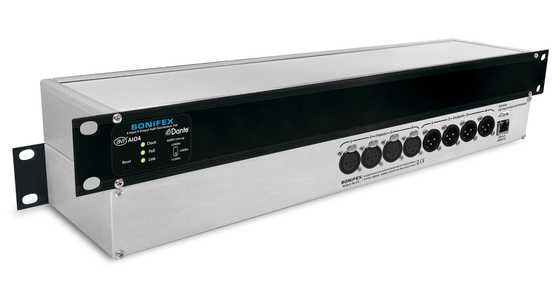 Sonifex AVN-AIO4 | 4 Input, 4 Output Dante Interface, PoE