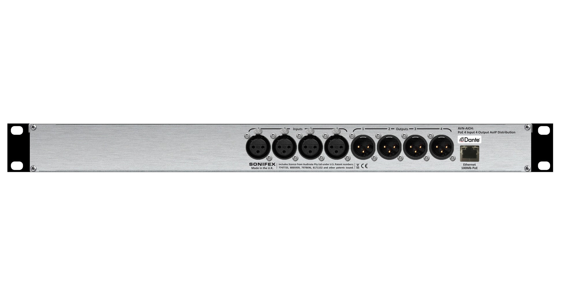 Sonifex AVN-AIO4 | 4 Input, 4 Output Dante Interface, PoE