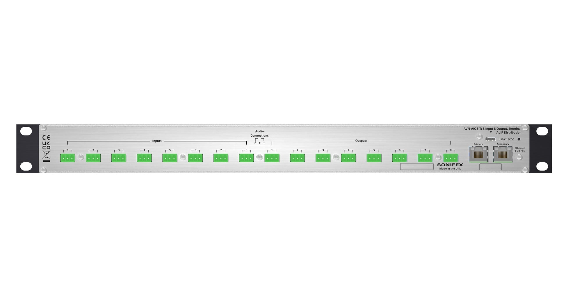 Sonifex AVN-AO16-T-DNT | Dante to 16 Channel Analogue Interface with Terminal Block Connectivity