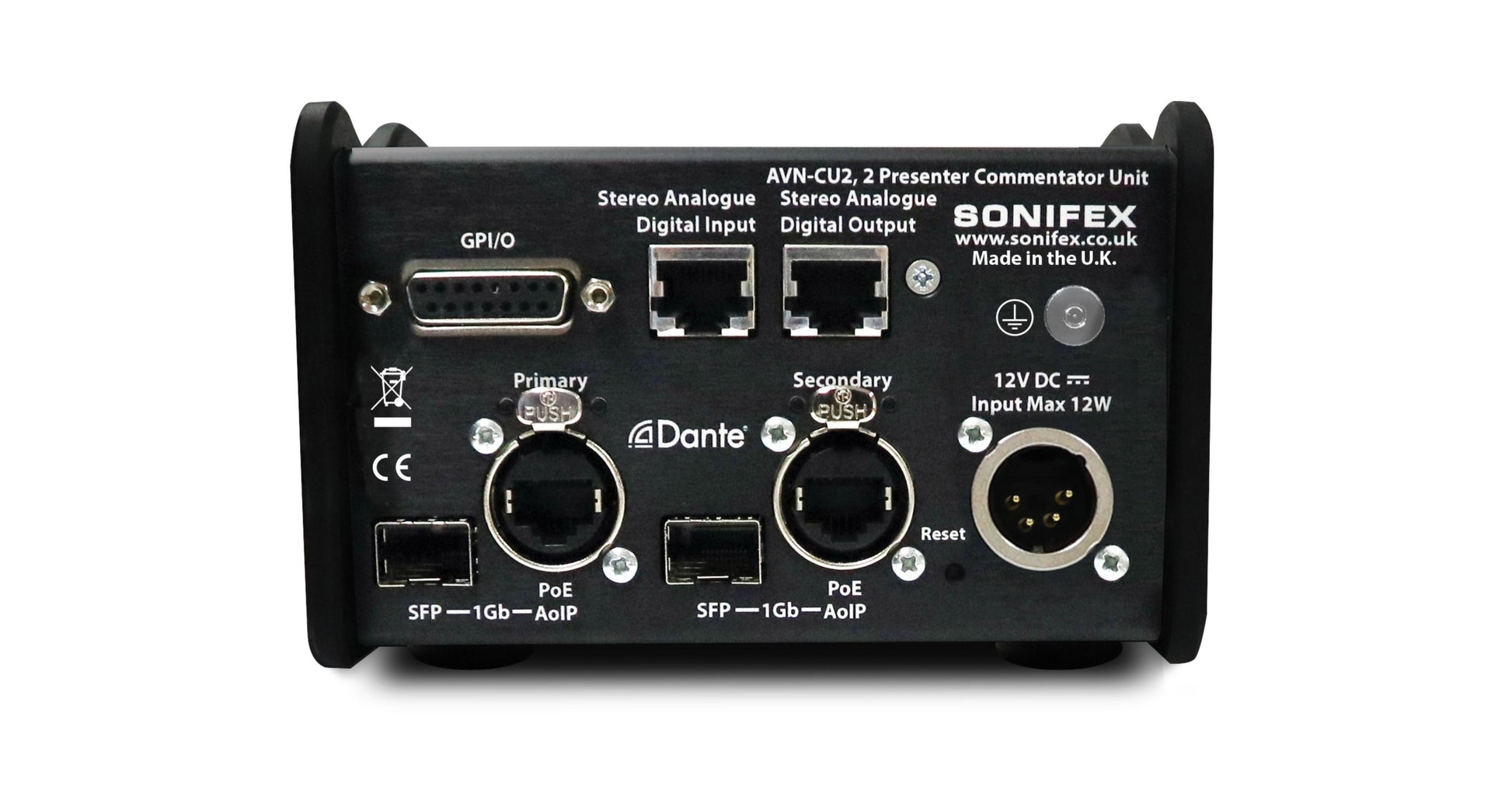 Sonifex AVN-CU2 | Configurable Dante Commentary Unit for 2 Commentators
