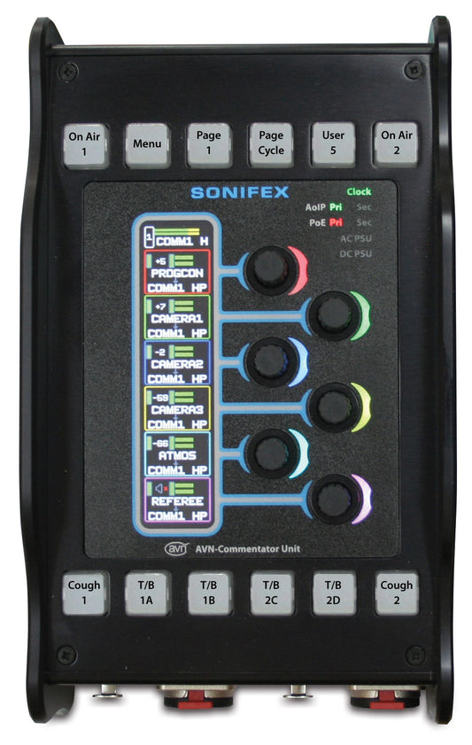 Sonifex AVN-CU2-DTOR | Configurable Dante Commentary Unit for 2 Commentators