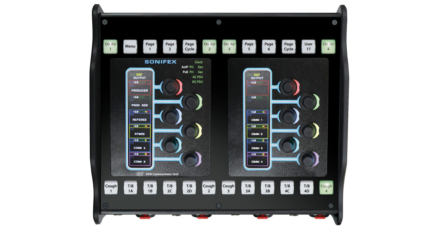 Sonifex AVN-CU4 | Configurable Dante Commentary Unit for 4 Commentators