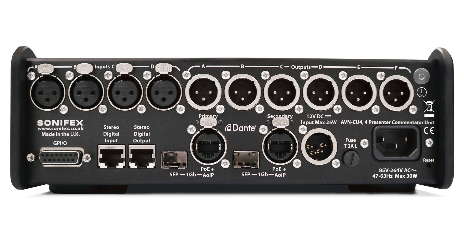 Sonifex AVN-CU4 | Configurable Dante Commentary Unit for 4 Commentators