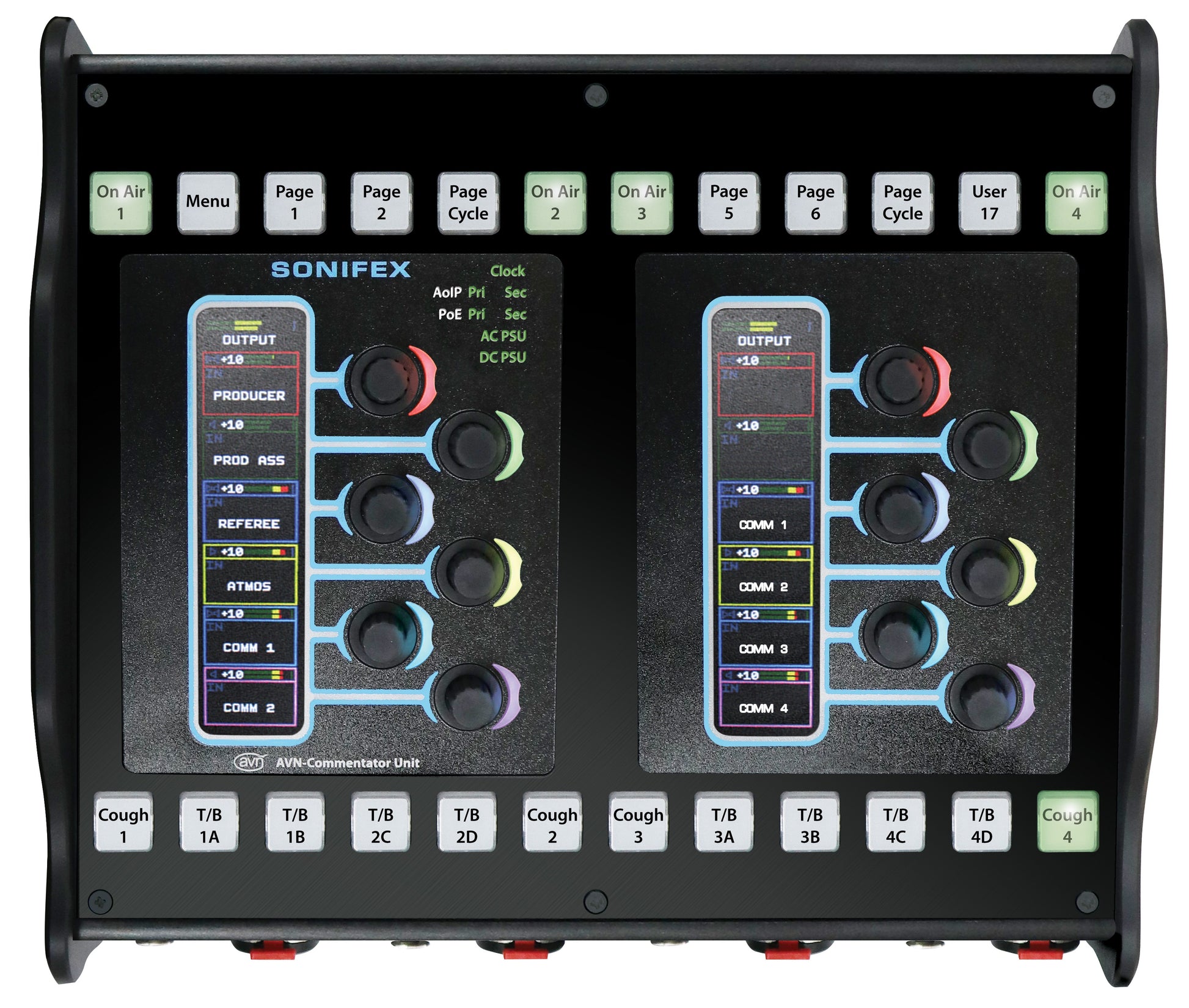 Sonifex AVN-CU4-RAV | Configurable RAVENNA Commentary Unit for 4 Commentators