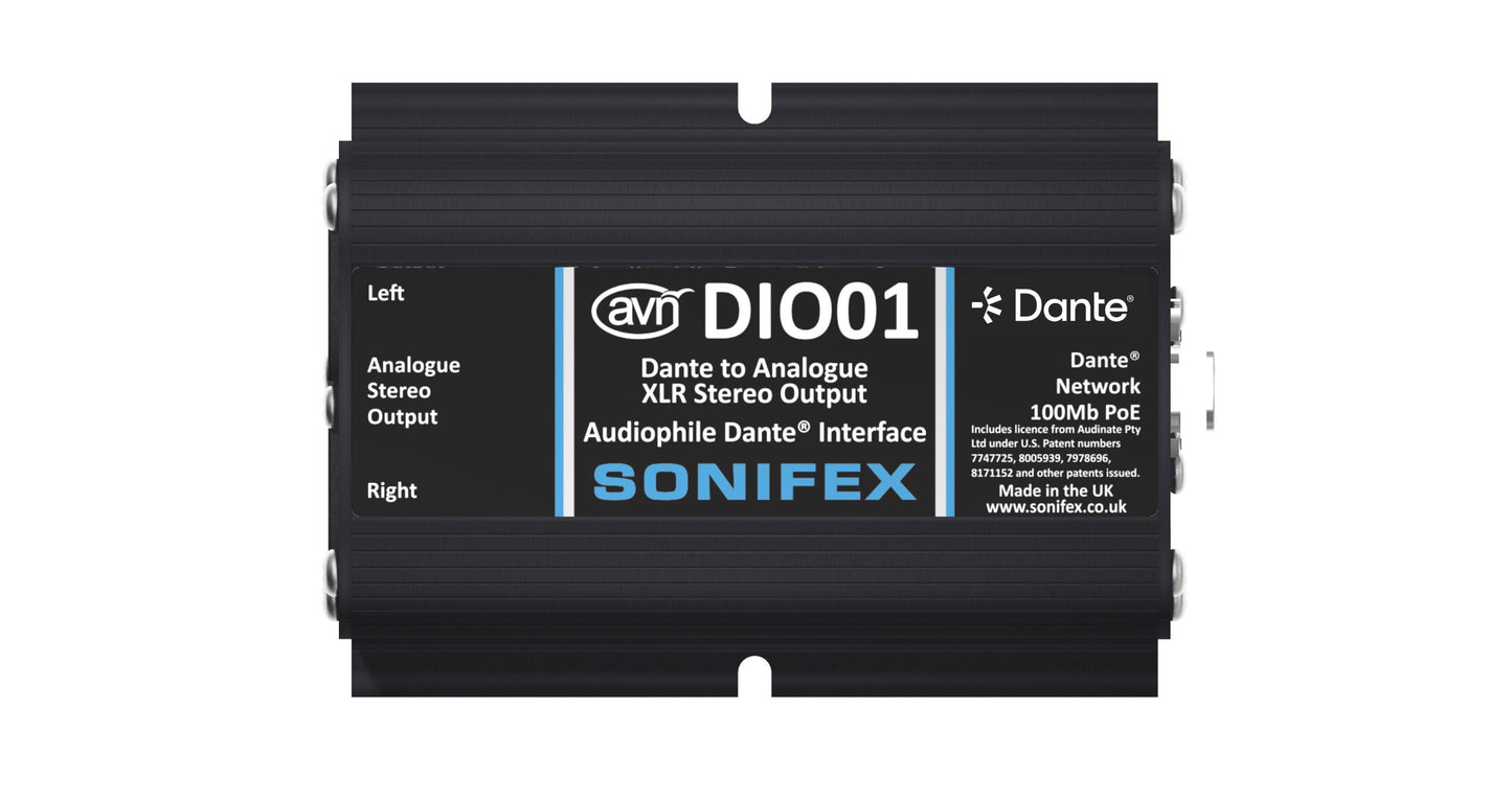 Sonifex AVN-DIO01 | Dante to Analogue XLR Stereo Output