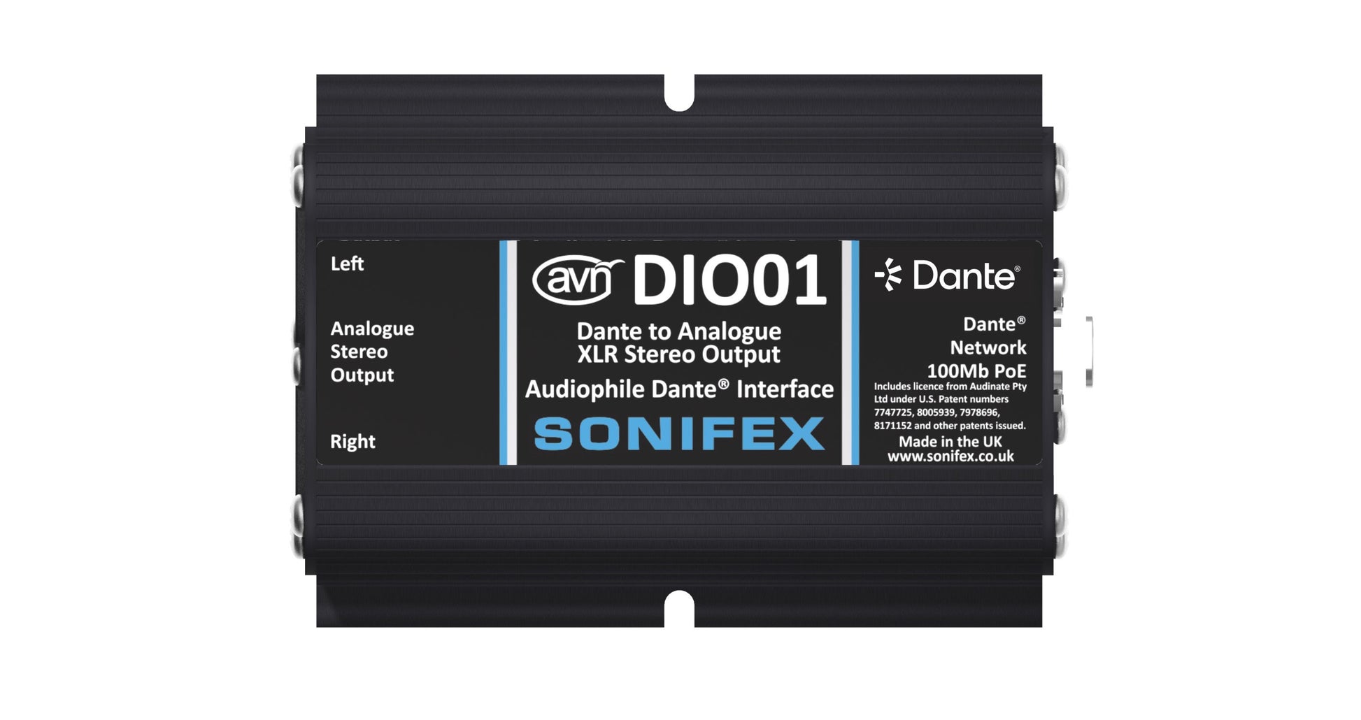 Sonifex AVN-DIO01 | Dante to Analogue XLR Stereo Output