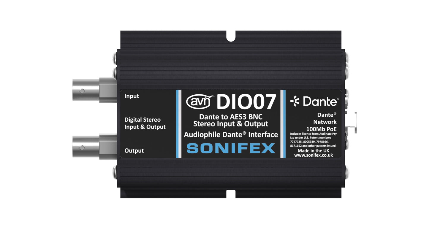 Sonifex AVN-DIO07 | Dante AES-3id BNC Stereo Input & Output