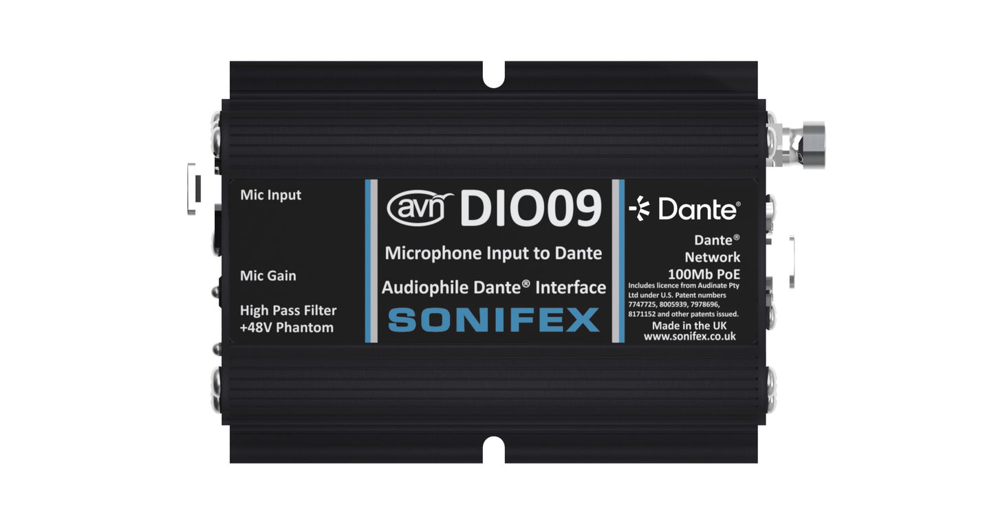 Sonifex AVN-DIO09 | Microphone Input to Dante