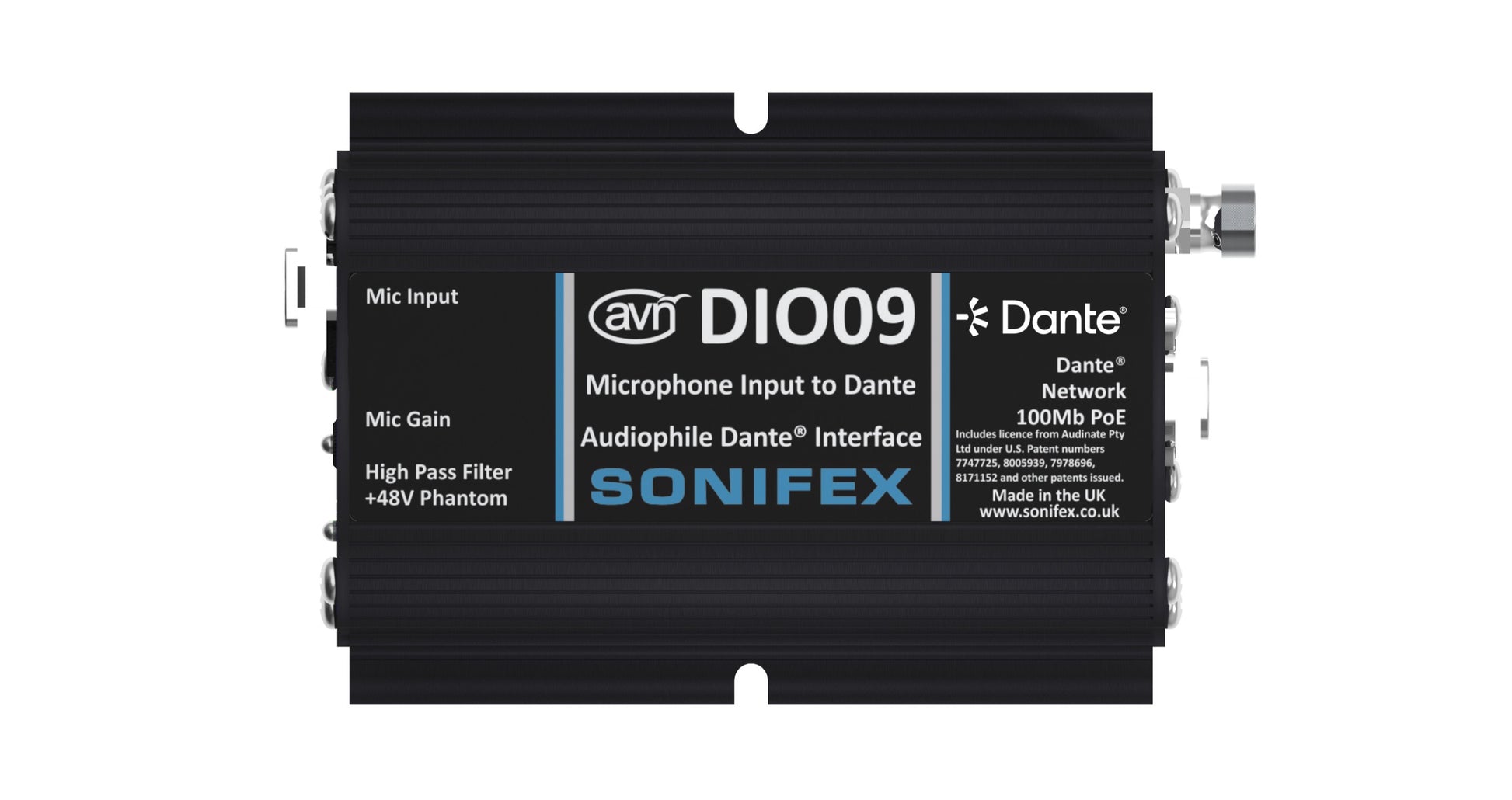 Sonifex AVN-DIO09 | Microphone Input to Dante