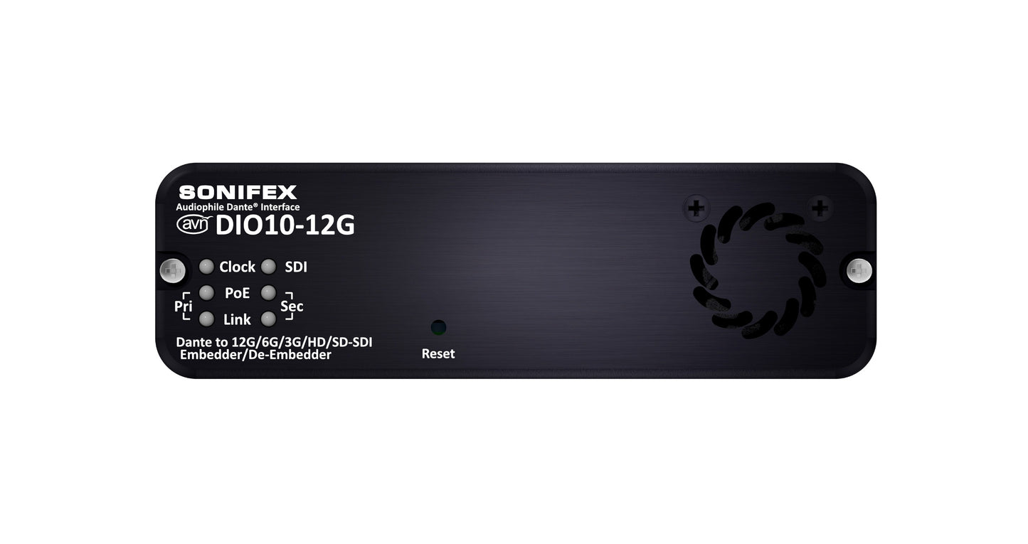 Sonifex AVN-DIO10-12G | Dante 12G/6G/3G/HD/SD-SDI Embedder/De-Embedder