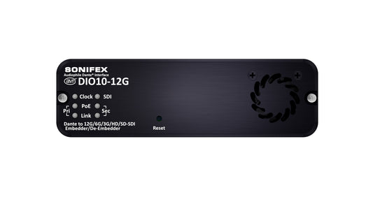 Sonifex AVN-DIO10-12G | Dante 12G/6G/3G/HD/SD-SDI Embedder/De-Embedder