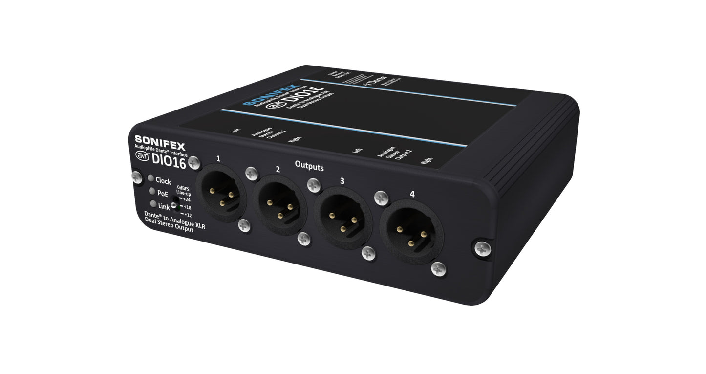 Sonifex AVN-DIO16 | Dante to 4 Analogue XLR Outputs
