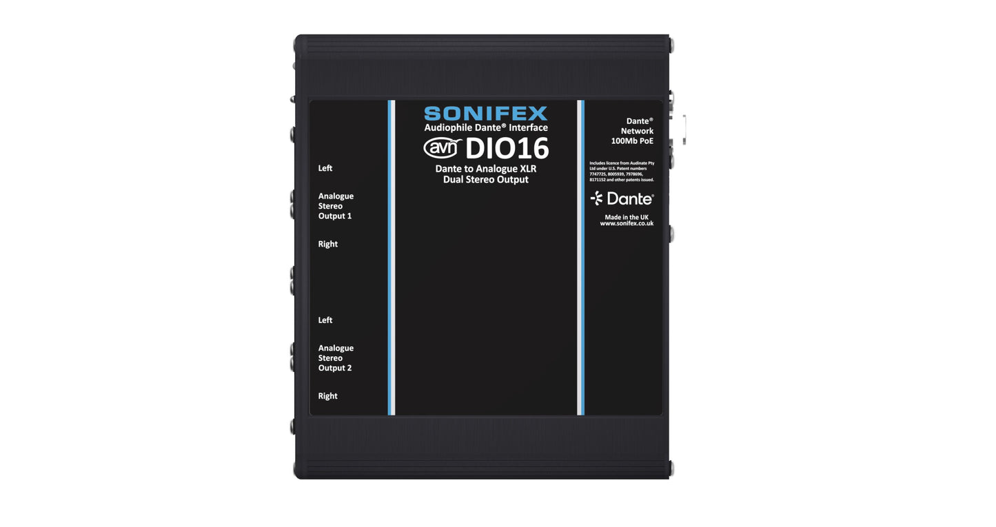 Sonifex AVN-DIO16 | Dante to 4 Analogue XLR Outputs