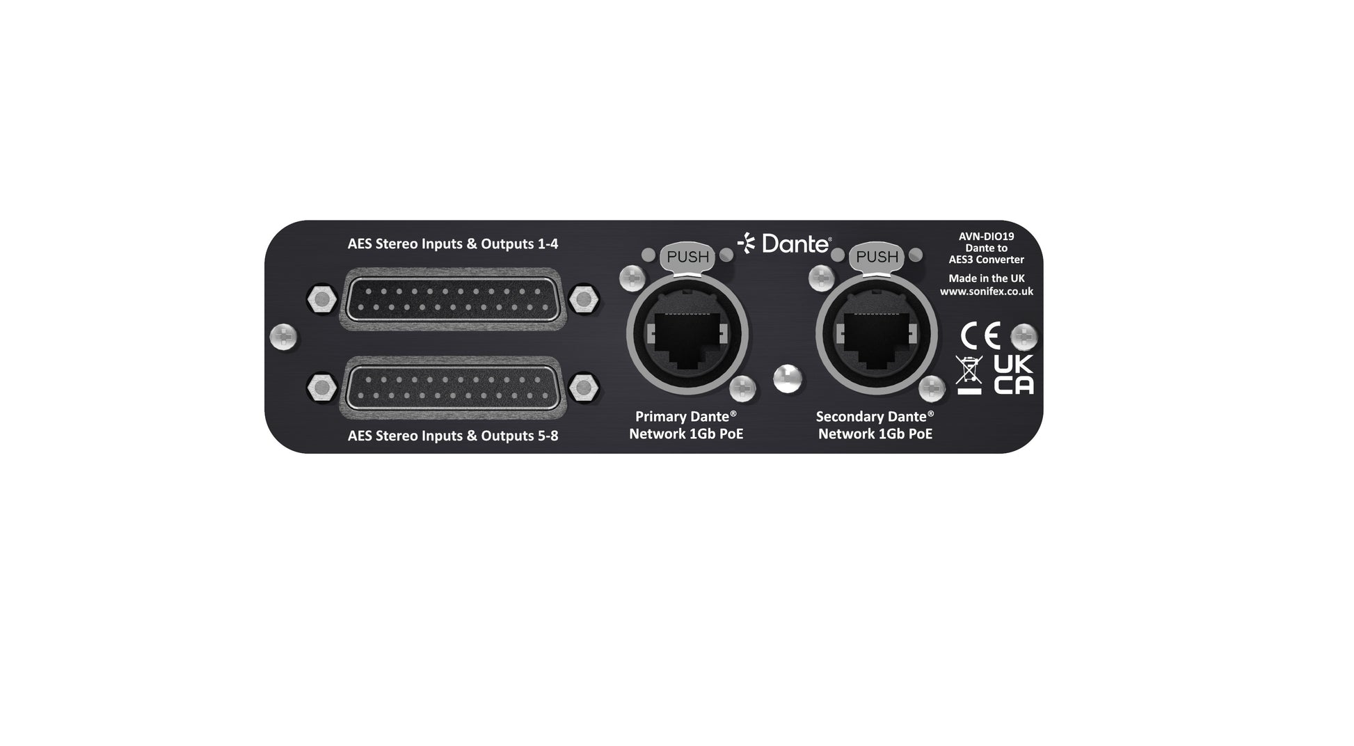 Sonifex AVN-DIO19 | Dante AES3 16 Channel I/O Converter