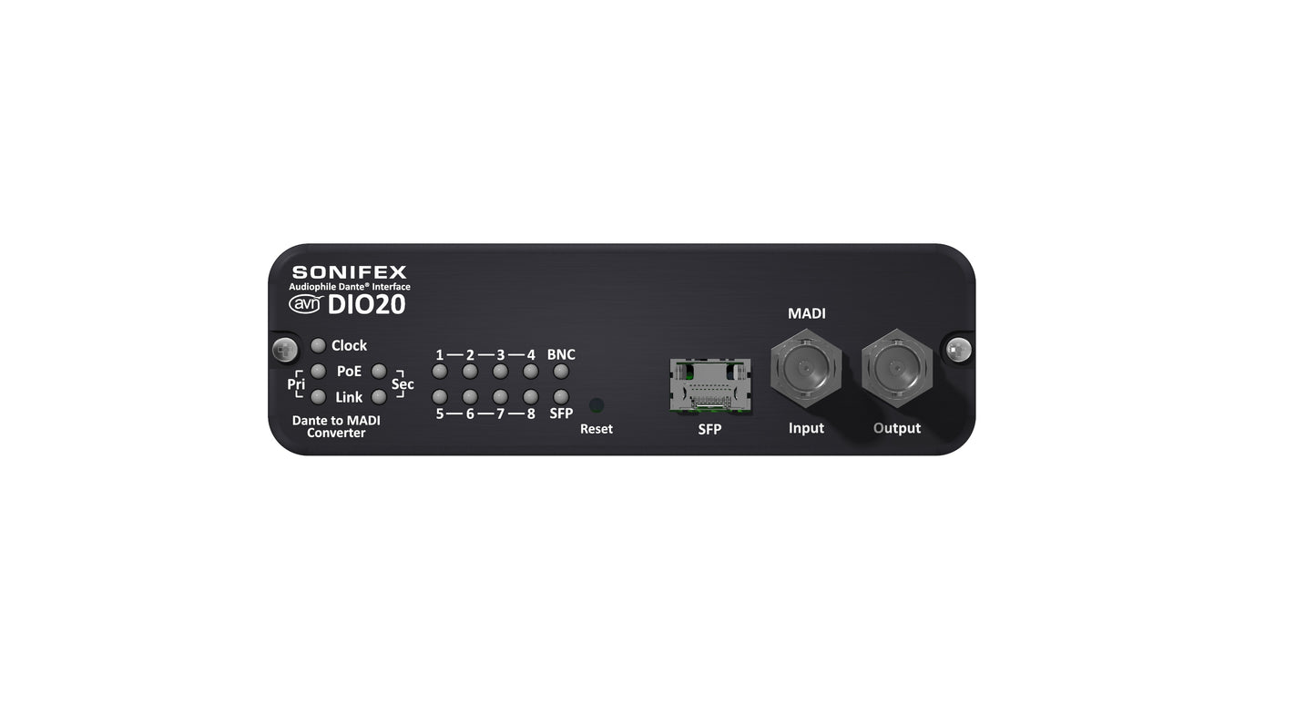 Sonifex AVN-DIO20 | Dante MADI AES3 64 Channel I/O Converter