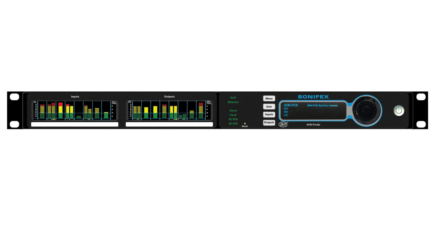Sonifex AVN-PD8D | 8 Stereo Digital Line Inputs & Outputs, AES67 Portal with Display