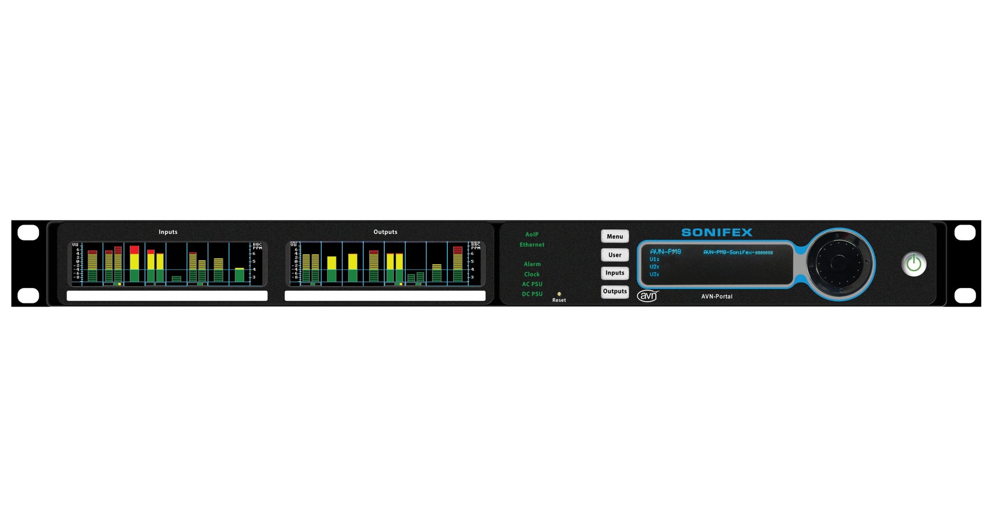 Sonifex AVN-PM8D | 8 Mic/Line Inputs, 8 Stereo Line Outputs, AES67 Portal with Display