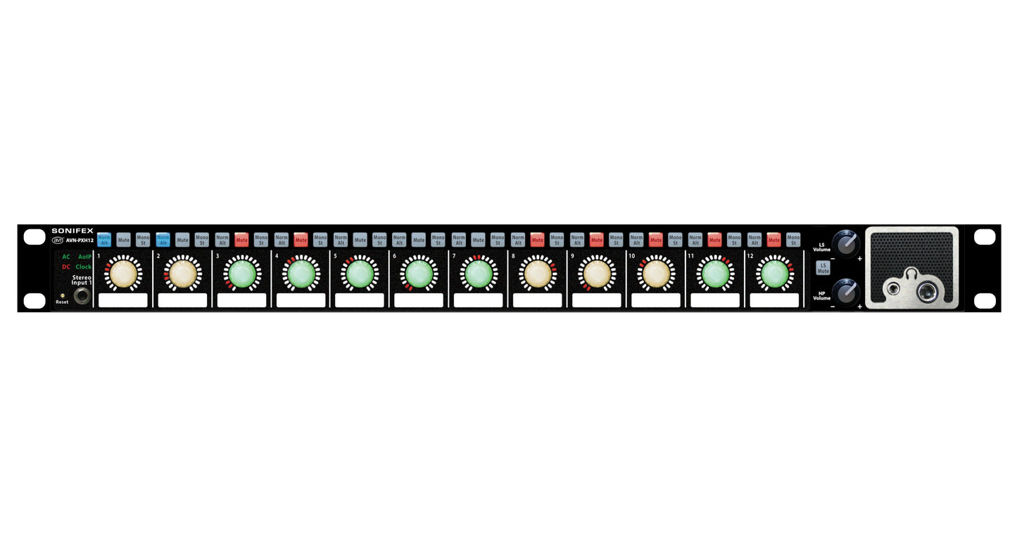 Sonifex AVN-PXH12 | 12 x 2 Channel Mix Monitor, AoIP Portal