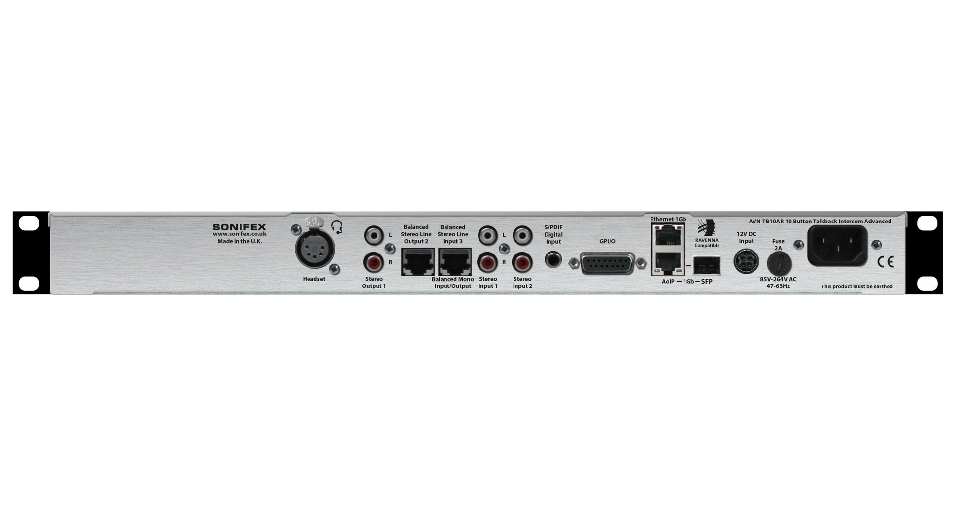 Sonifex AVN-TB10AR | 10 Button Advanced Talkback Intercom, AoIP Portal
