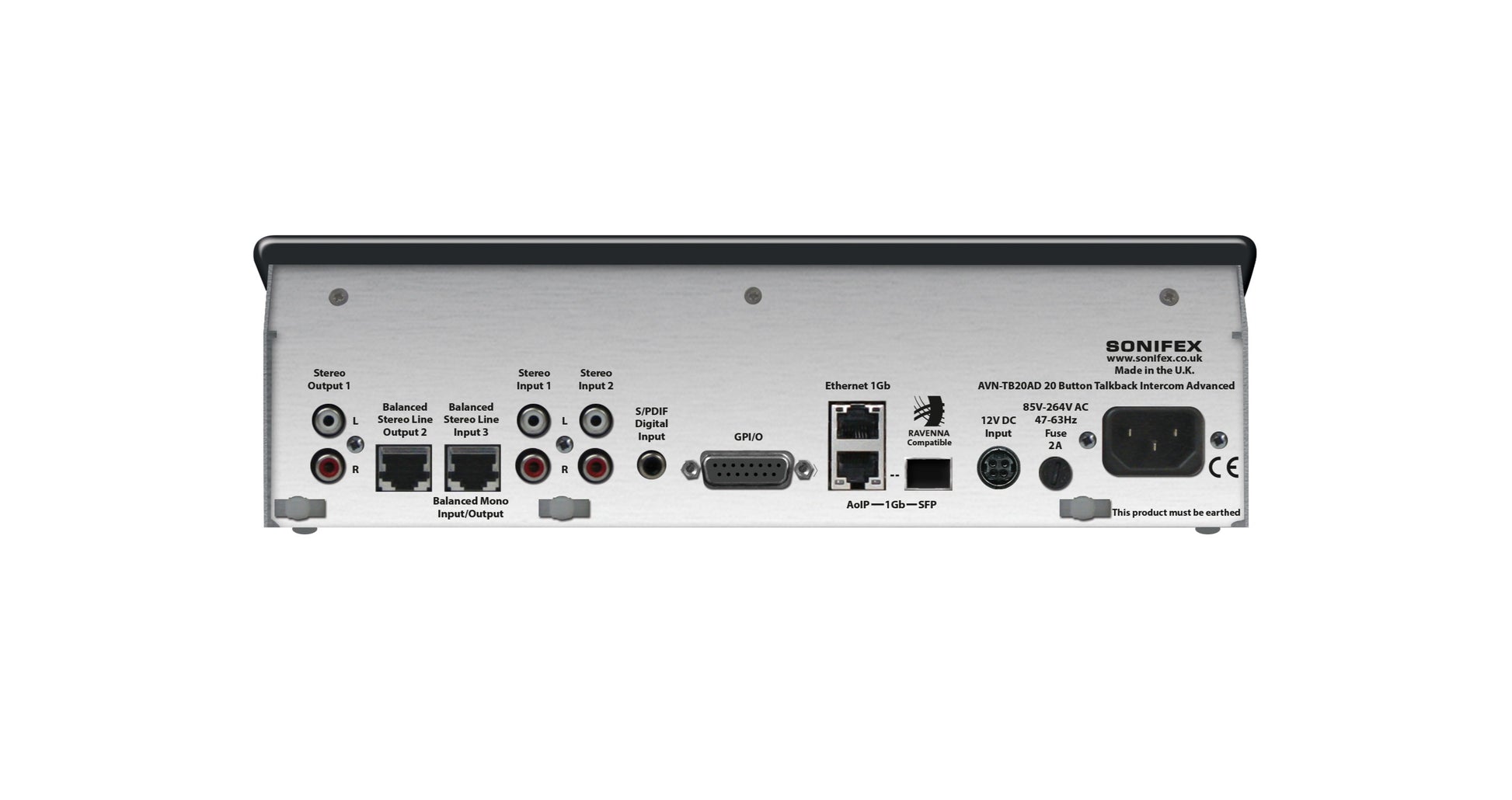 Sonifex AVN-TB20AD | 20 Button Advanced Talkback Intercom, AoIP Desktop Portal